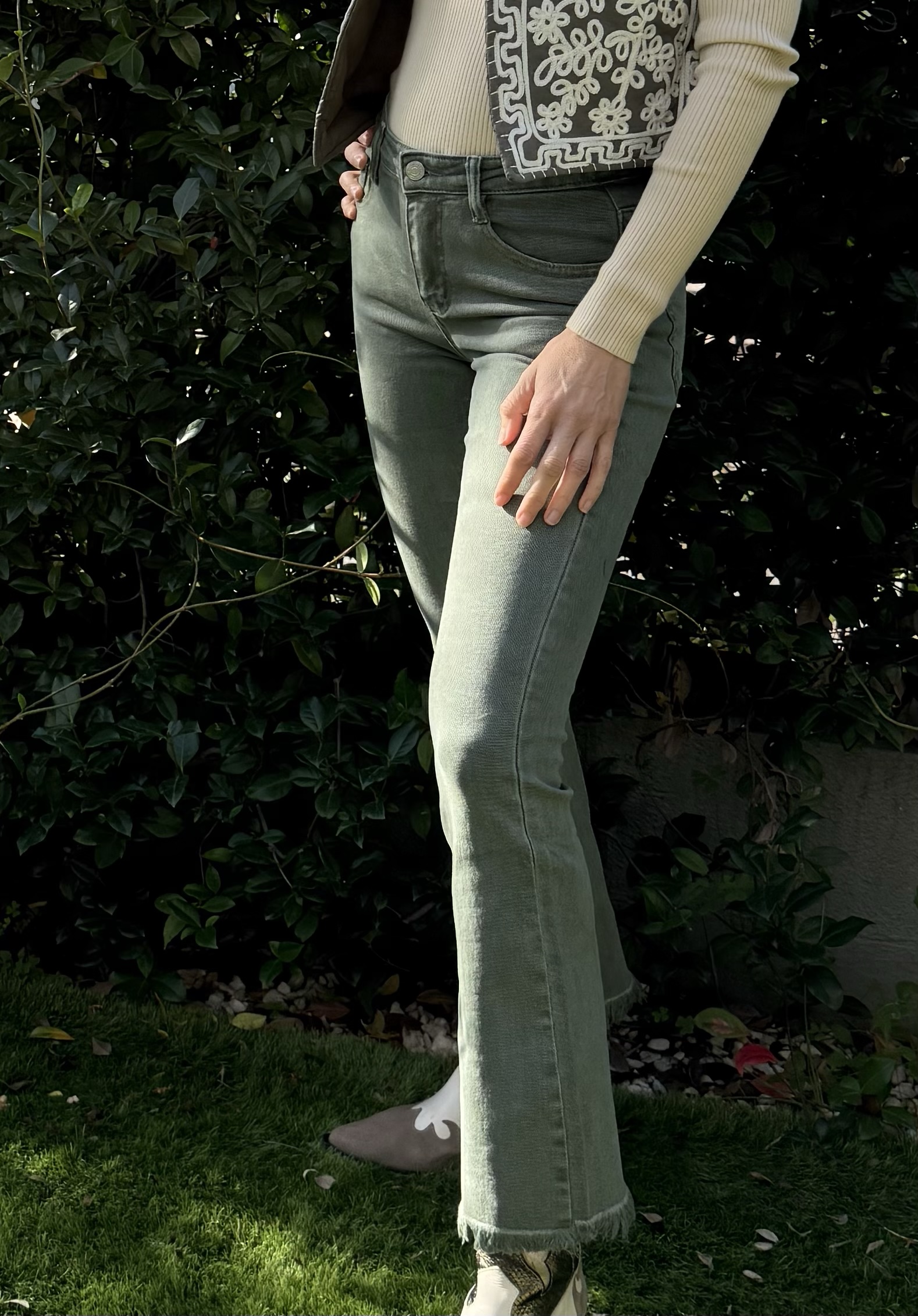 Vaquero campana ligera verde caqui